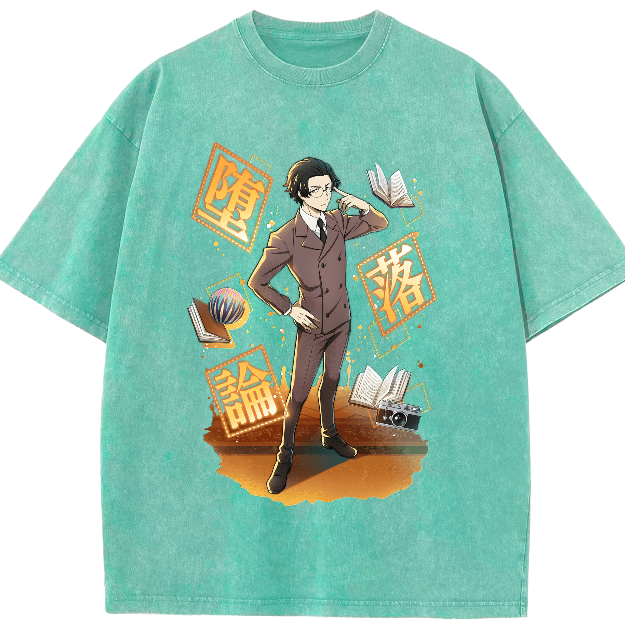 （画像用） 文豪ストレイドッグス Bungo Stray Dogs 綿100% ヴィンテージ風 半袖Tシャツ（フロントプリント）